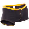 feine Baumwoll Boxershorts, dehntbar, enganliegend, slim fit, Rippbund, schwarz, gelb