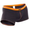 feine Baumwoll Boxershorts, dehntbar, enganliegend, slim fit, Rippbund, schwarz, orange