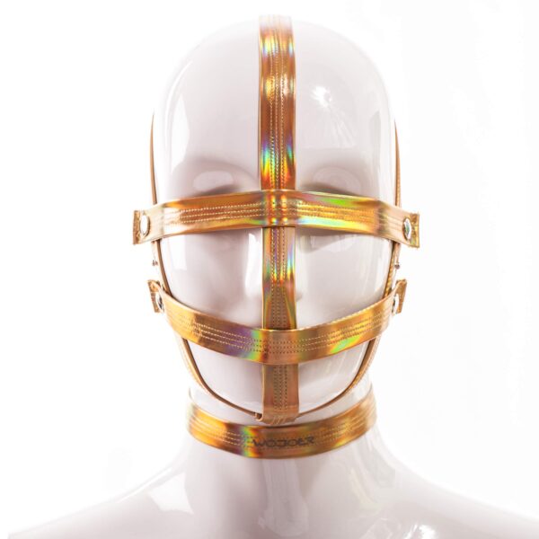 Golden Line, Gold Maske, gold glänzendes Lederimitat, Lack, dehnbar, verstellbar