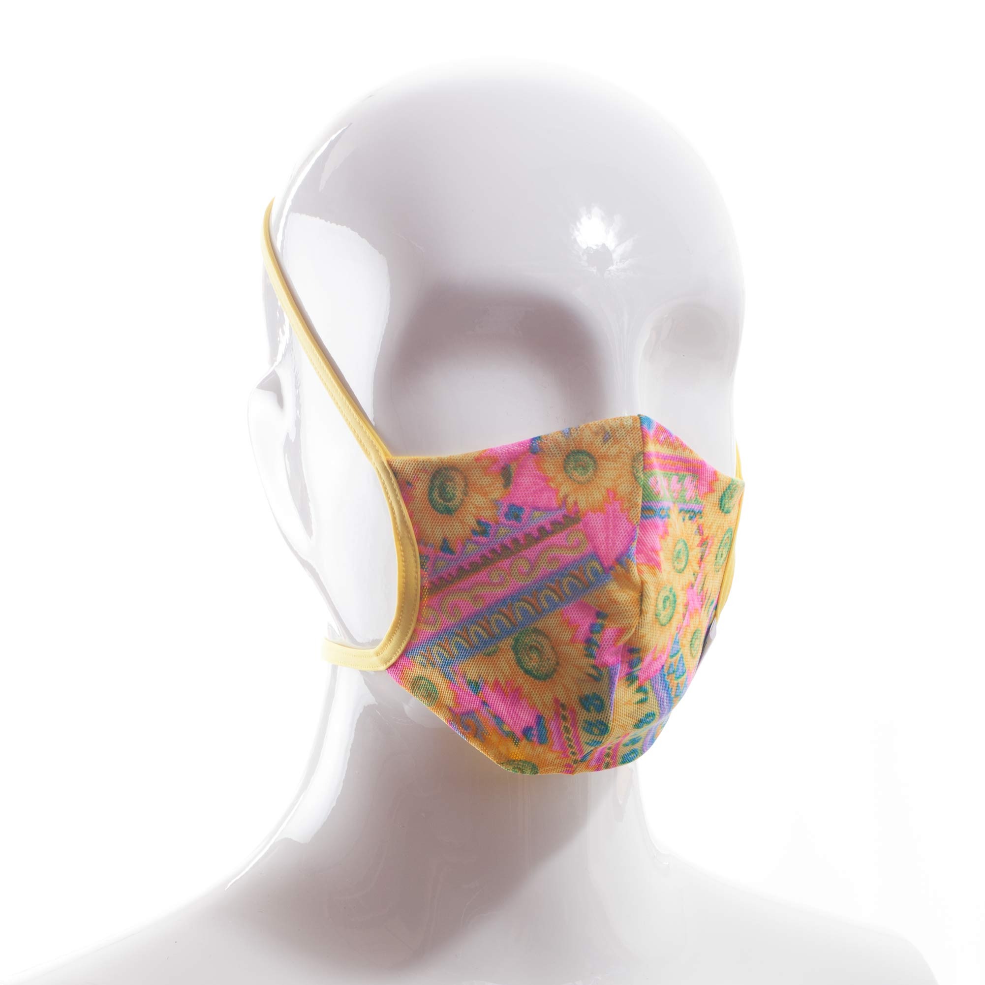 Die Baumwoll-Polyester Mund-Nasen Maske BWPM4Sonnenblume von der Wonneberger Manufaktur ist eine textile Behelfsmaske, kein zertifizierter Mundschutz.

Sie schützt nur bedingt vor Ansteckung. Ihr eigentlicher Zweck ist es, den Atem des Trägers zu filtern und dadurch seine Umgebung zu schützen.

Daher muss die…